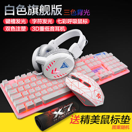 Manufacturer Ruyi Bird K59 gaming keyboard mouse headset three-piece suit usb desktop wired luminous keyboard and mouse suit