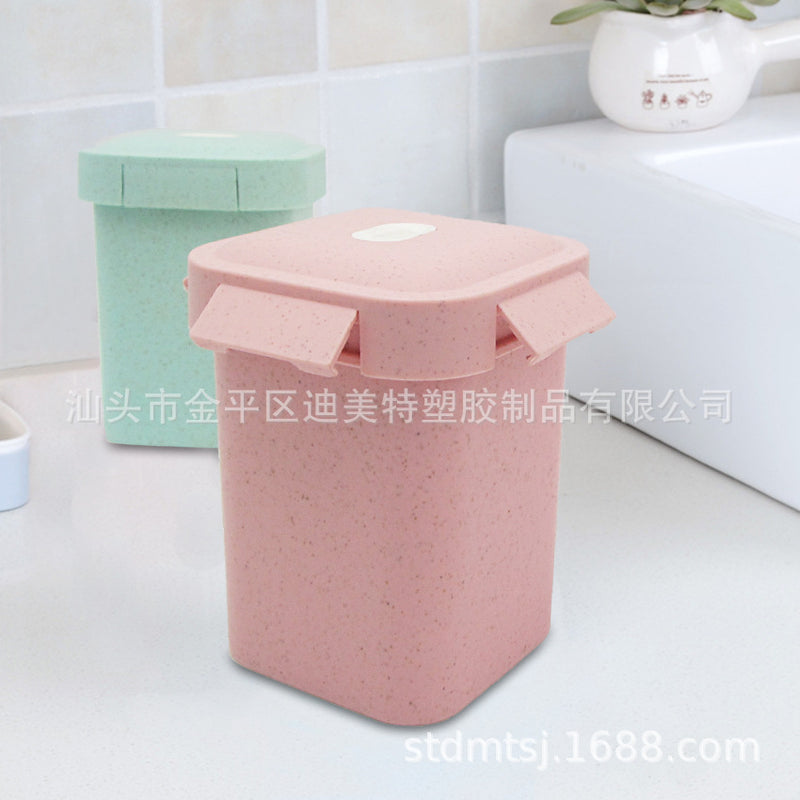 Creative wheat straw sealed soup cup children's microwave sealed soup cup 550ML with rice square sealed soup can