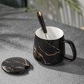 Creative simple marble pattern breakfast cup with lid office practical gift mug customization