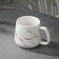 Creative simple marble pattern breakfast cup with lid office practical gift mug customization