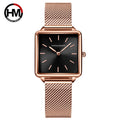 Japan Movement Drop Shipping Women Rose Gold Simple Fashion Casual Brand Wristwatch Luxury Lady Square Watches Relogio Feminino