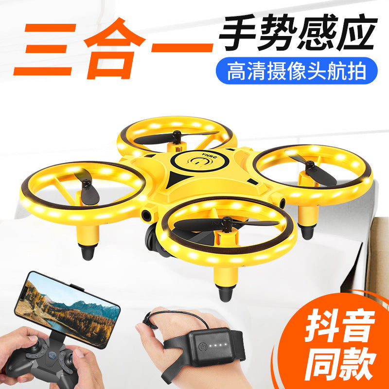 Aerial Douyin Net Red UFO Fall-resistant Watch Gesture Sensing Four-axis Remote Control Aircraft Drone Helicopter