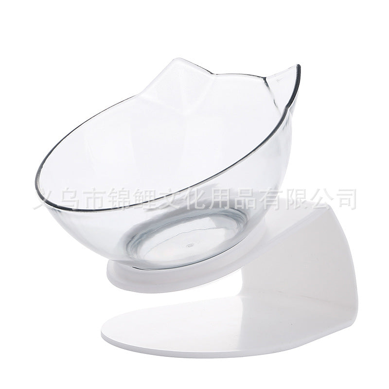 [Boxed] Inclined neck protector cat bowl dog bowl cat food bowl oblique mouth plastic cat double bowl dog food bowl pet bowl wholesale