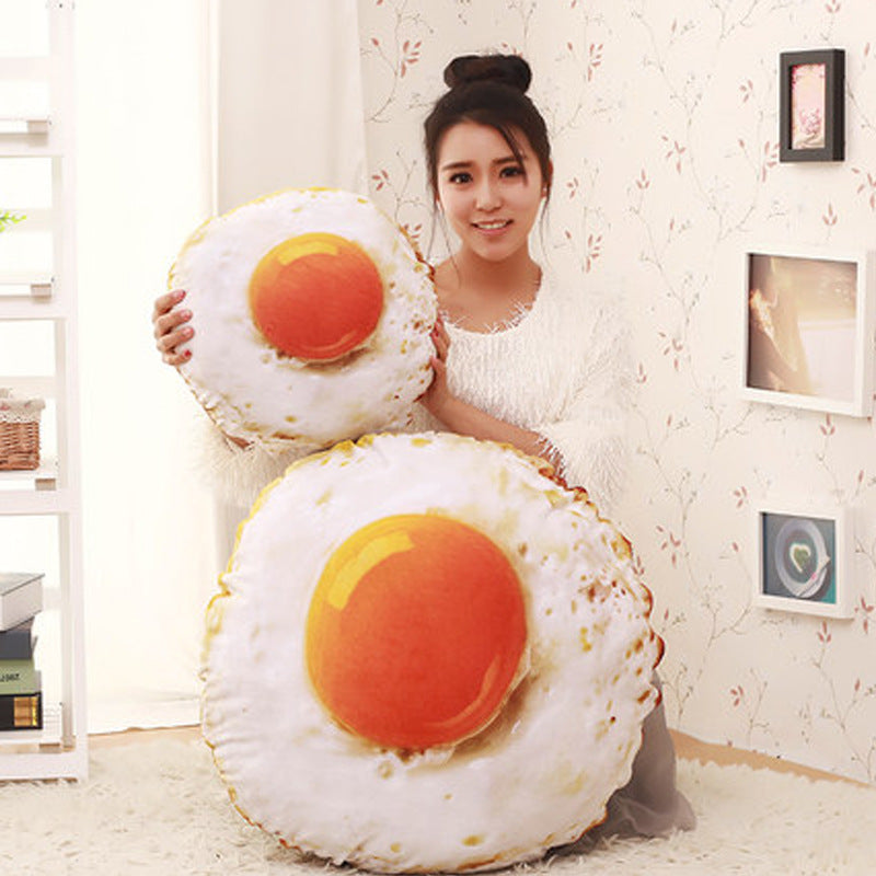 Poached egg fried egg yolk quilt cat air conditioner quilt pillow Weibo same short plush pet mat set