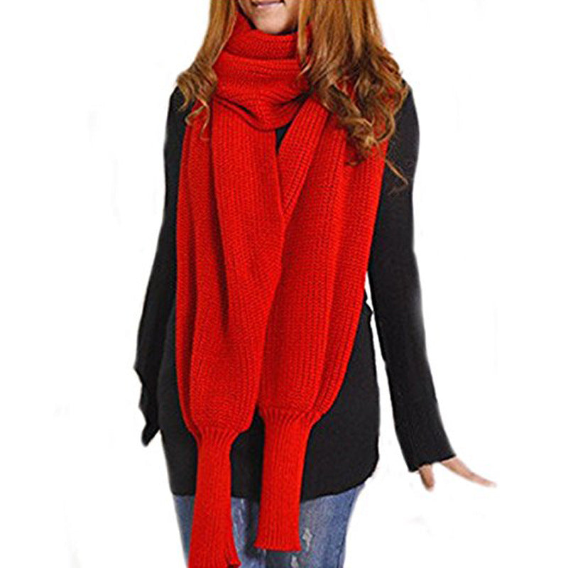 Foreign trade explosion models Classic fashion knitted scarf warm sleeves shawl factory direct sales