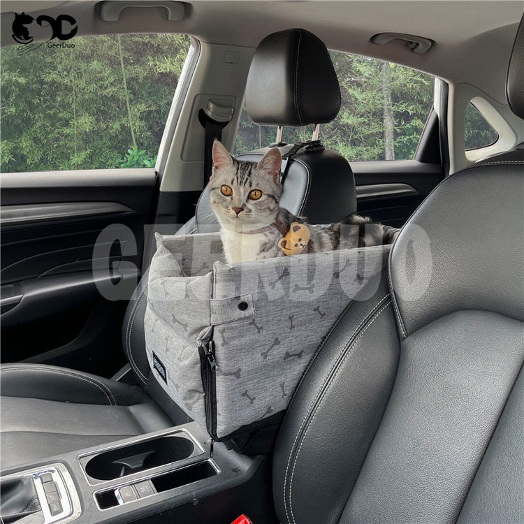 Guiduoduo's new single-opening double-opening car center control cat and dog kennel spot no logo pet car kennel agency manufacturer