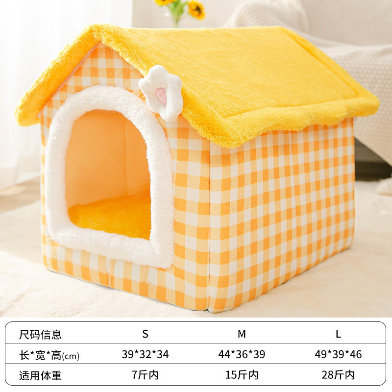 New cat nest rabbit door curtain four-season universal dog kennel for small and medium-sized dogs closed removable and washable dog bed pet kennel mat