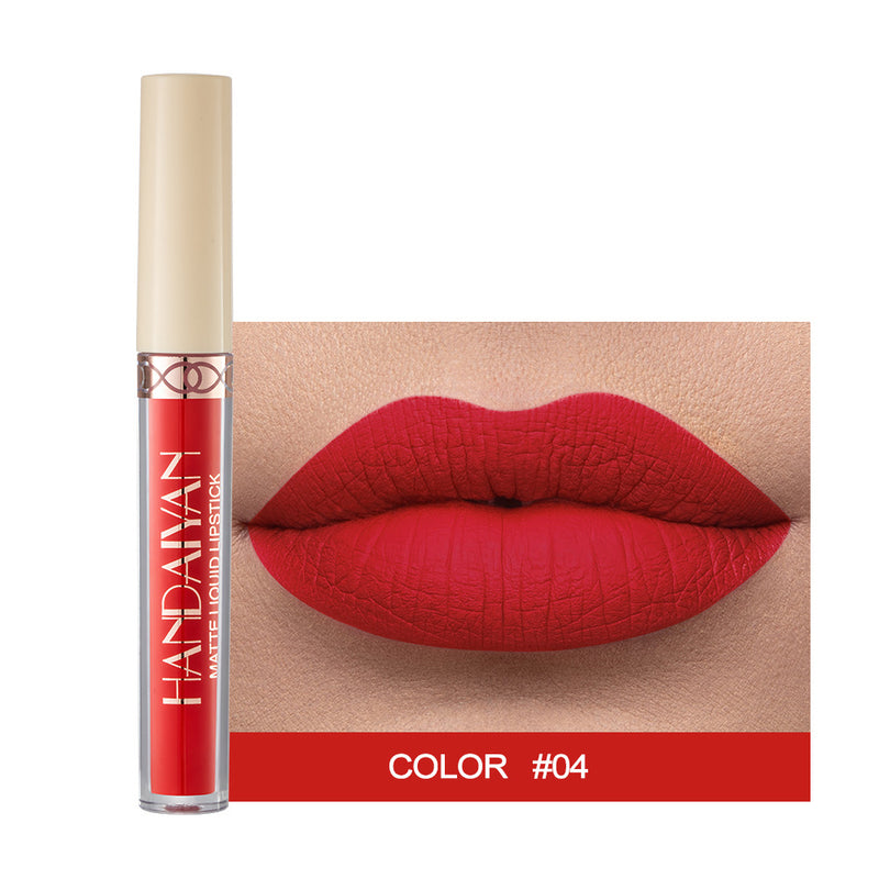 Cross-border Hot Sale HANDAIYAN Matte Matte Velvet 12 Colors Lip Gloss Liquid Lipstick Lip Glaze Wholesale