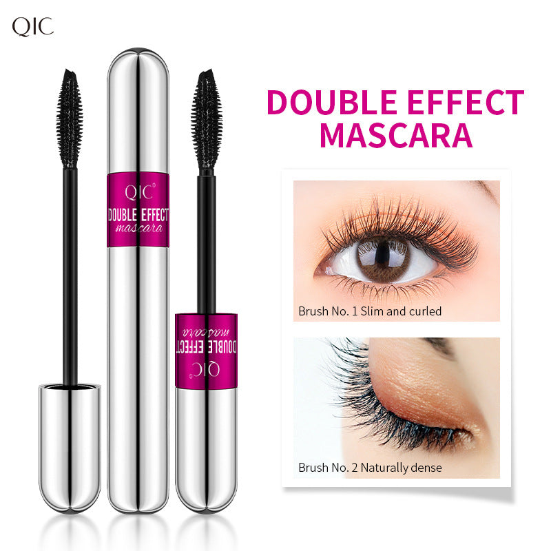 QIC double-headed two-in-one mascara waterproof shaping thick curling non-smudged eyelash primer beauty wholesale