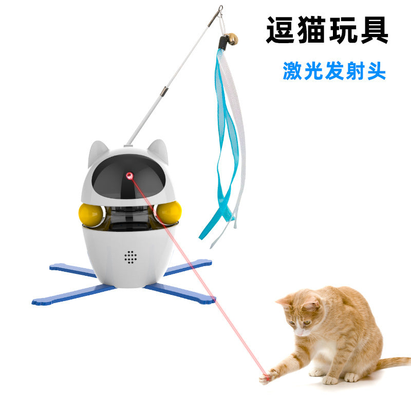 Cross-border new cat funny toys, automatic smart cat funny stick, food leaking ball set, self-stimulating pet supplies, cat toys