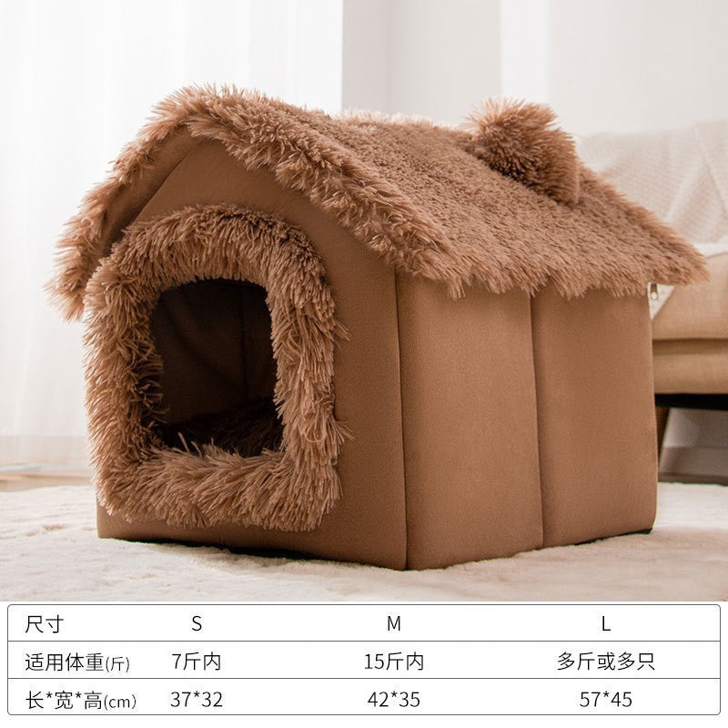 New cat nest rabbit door curtain four-season universal dog kennel for small and medium-sized dogs closed removable and washable dog bed pet kennel mat