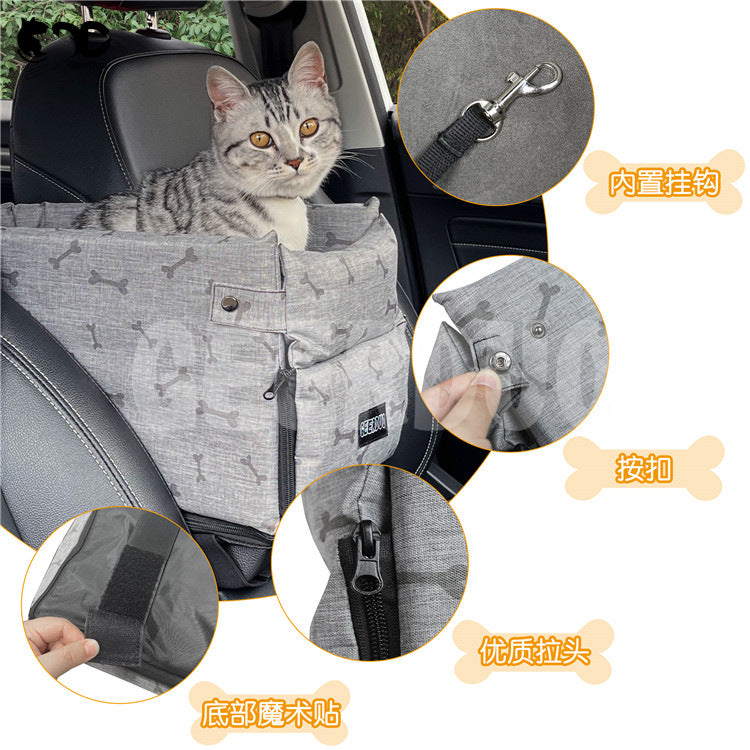 Guiduoduo's new single-opening double-opening car center control cat and dog kennel spot no logo pet car kennel agency manufacturer