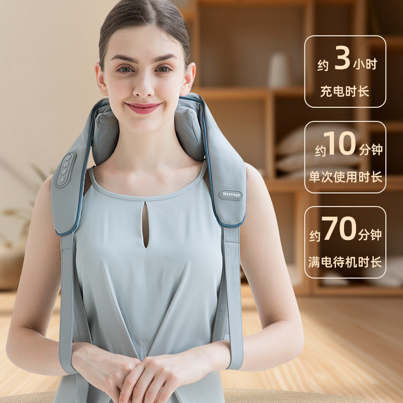 New trapezius shoulder and neck massager home kneading massage shawl lift hot compress multifunctional cervical spine massager