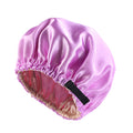 Invisible buckle adjustment buckle double-layer satin nightcap solid color elastic shower cap beauty hair care cap popular in Europe and America