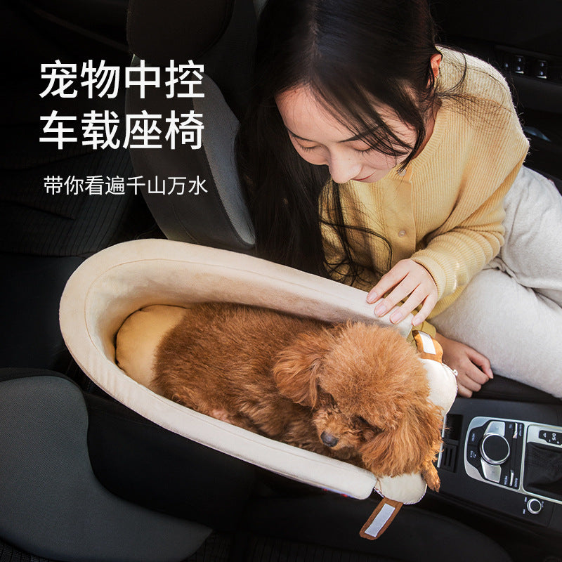 Dog car car pet pad portable cat and dog kennel car pet pad pet central control nest pet car cage