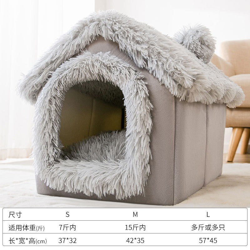 New cat nest rabbit door curtain four-season universal dog kennel for small and medium-sized dogs closed removable and washable dog bed pet kennel mat