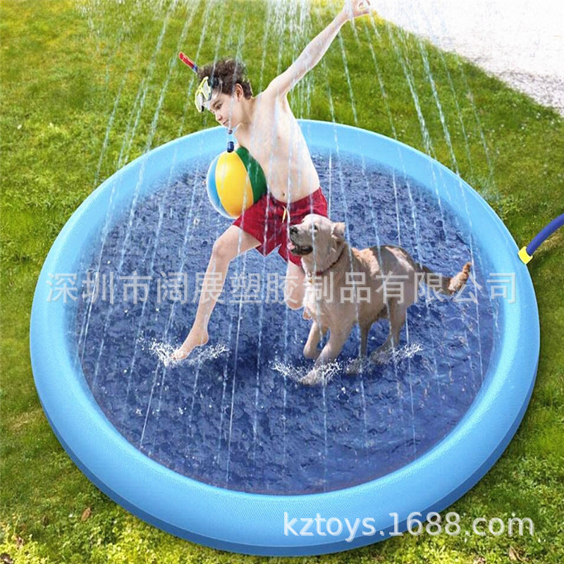 Foldable pet pool water spray pad water spray toy dog cat swimming pool outdoor water spray pad