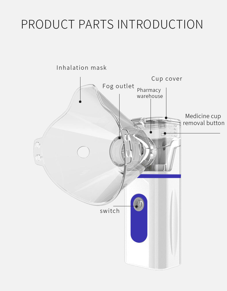 Wholesale Adult Children Handheld Nebulizer Ultrasonic Portable Nebulizer Household Micro Mesh Sprayer Humidifier