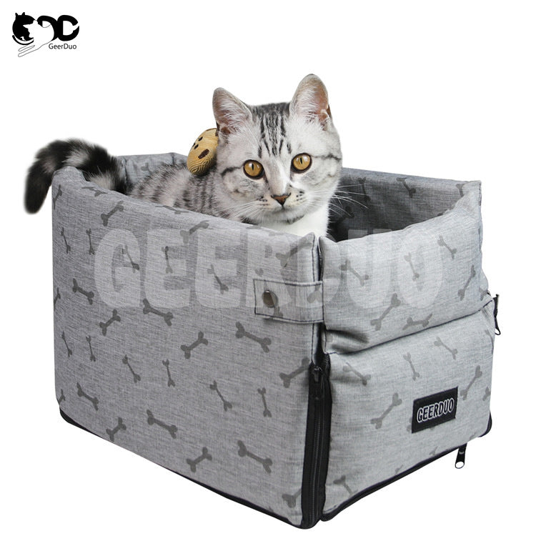 Guiduoduo's new single-opening double-opening car center control cat and dog kennel spot no logo pet car kennel agency manufacturer