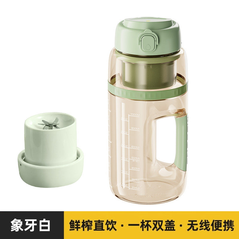 Mobile big belly cup ton ton cup wireless automatic double-head fried fruit juice machine sports crushed ice stirring juicing bucket