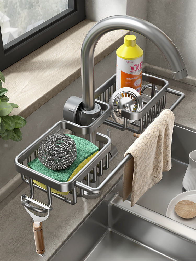 Faucet rack space aluminum sink sink drain rack household kitchen bathroom bathroom storage rack wholesale