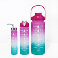 Huangyan new PC gradient three-set cup double drink three-in-one feel paint Amazon double drink large capacity sports water bottle