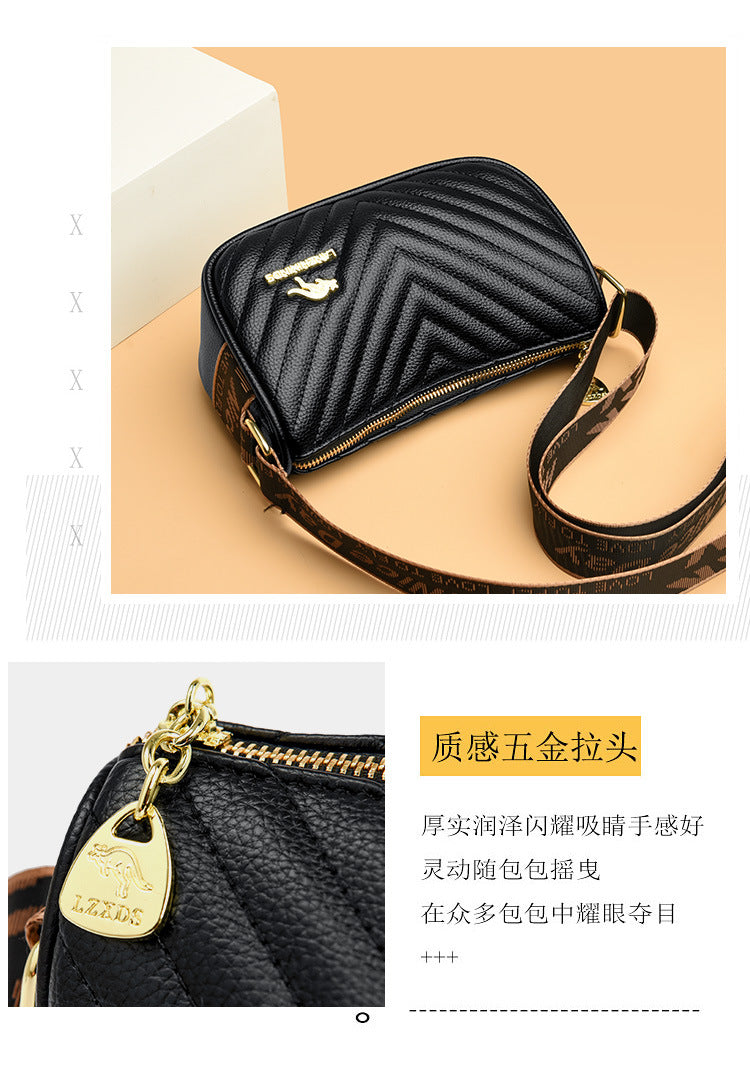 Bag girl 2023 spring and summer new soft leather mother bag fashion large-capacity shoulder bag all-match Messenger small bag trendy