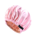 Invisible buckle adjustment buckle double-layer satin nightcap solid color elastic shower cap beauty hair care cap popular in Europe and America