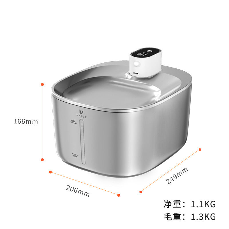 All stainless steel cat water dispenser smart wireless rechargeable pet water dispenser automatic circulating dog water feeder