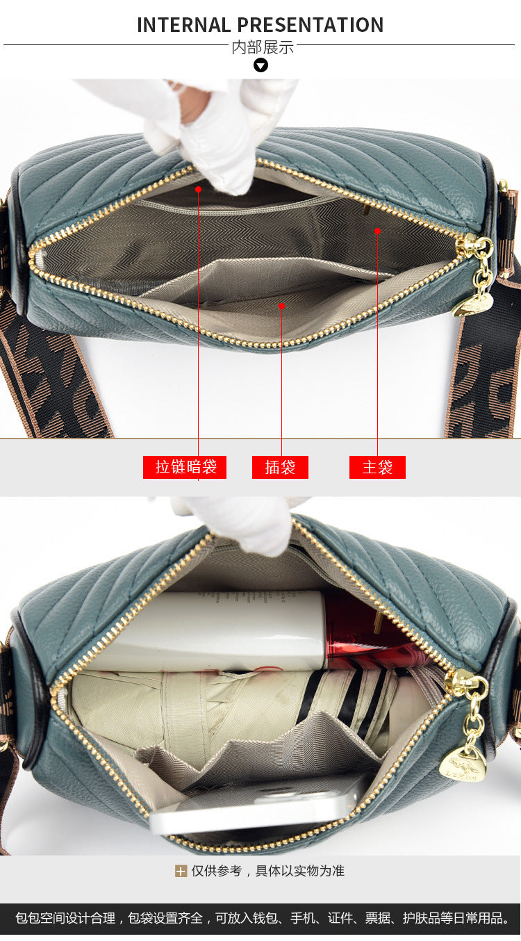 Bag girl 2023 spring and summer new soft leather mother bag fashion large-capacity shoulder bag all-match Messenger small bag trendy