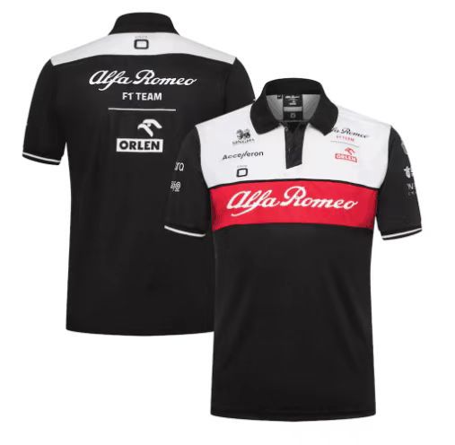 2022 Summer New Black and White Mercedes-Benz F1 Formula POLO Shirt Quick-drying, Breathable and Can be DIYed