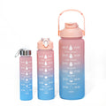 Huangyan new PC gradient three-set cup double drink three-in-one feel paint Amazon double drink large capacity sports water bottle