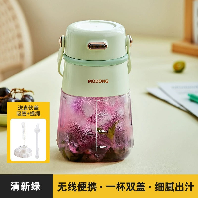 Mobile big belly cup ton ton cup wireless automatic double-head fried fruit juice machine sports crushed ice stirring juicing bucket