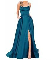 2023 solid color European and American bridesmaid dress long dress slimming strapless bestie Amazon fashion bridesmaid group evening dress