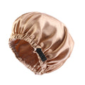 Invisible buckle adjustment buckle double-layer satin nightcap solid color elastic shower cap beauty hair care cap popular in Europe and America