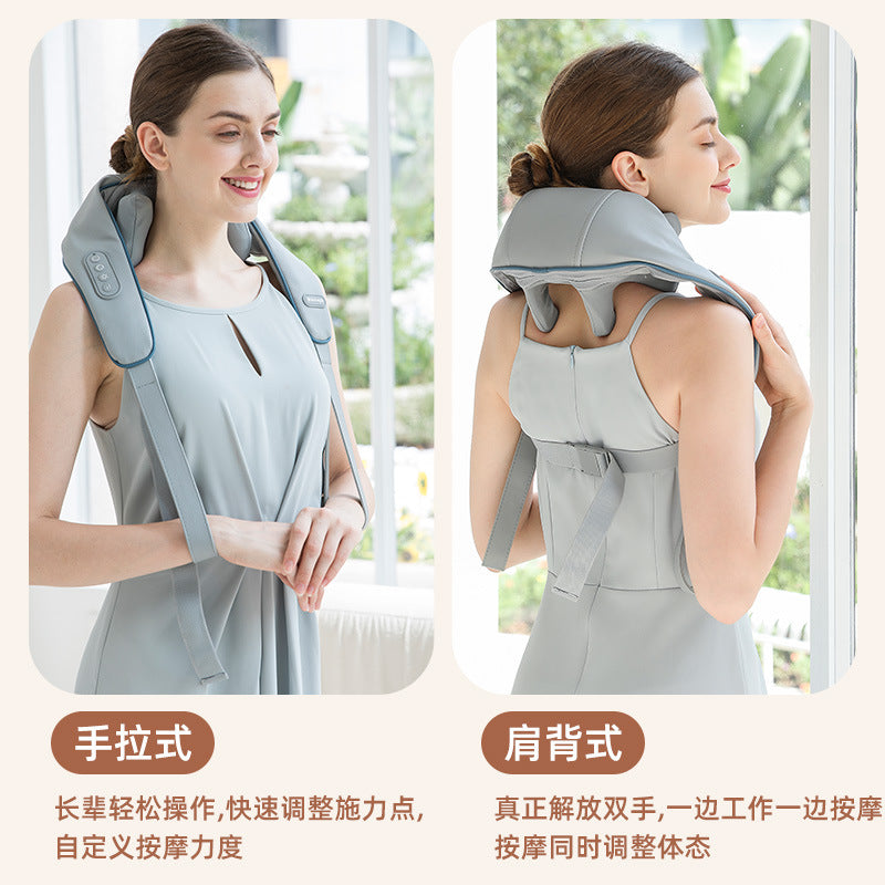 New trapezius shoulder and neck massager home kneading massage shawl lift hot compress multifunctional cervical spine massager