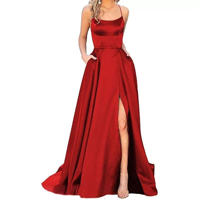 2023 solid color European and American bridesmaid dress long dress slimming strapless bestie Amazon fashion bridesmaid group evening dress