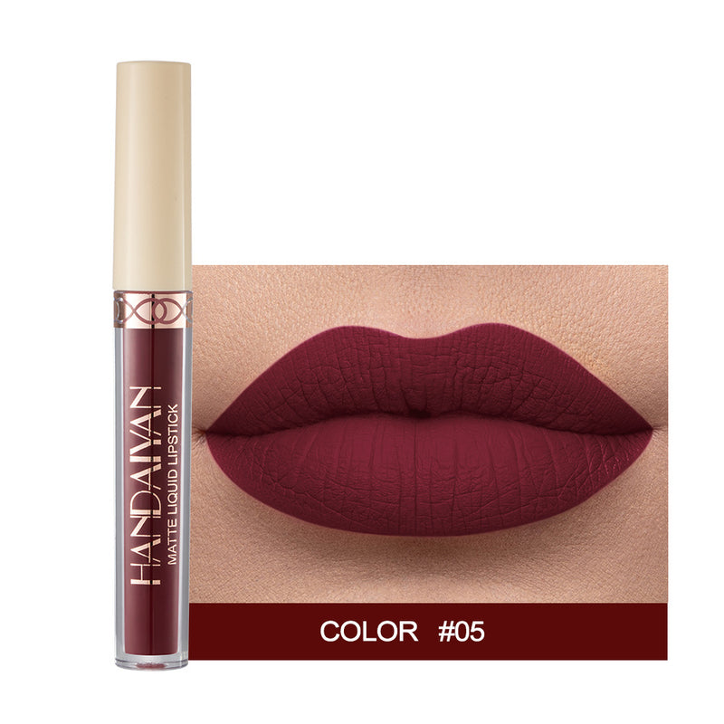 Cross-border Hot Sale HANDAIYAN Matte Matte Velvet 12 Colors Lip Gloss Liquid Lipstick Lip Glaze Wholesale