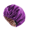 Invisible buckle adjustment buckle double-layer satin nightcap solid color elastic shower cap beauty hair care cap popular in Europe and America