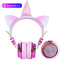 Headset children's headset wired wireless bluetooth tablet phone computer with heavy bass unicorn cartoon headset