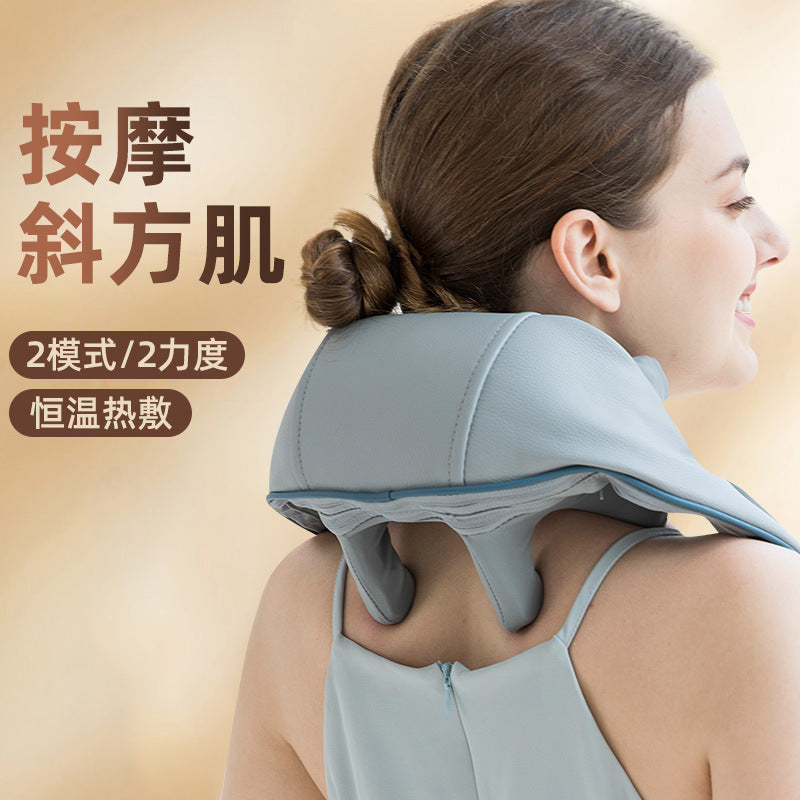 New trapezius shoulder and neck massager home kneading massage shawl lift hot compress multifunctional cervical spine massager