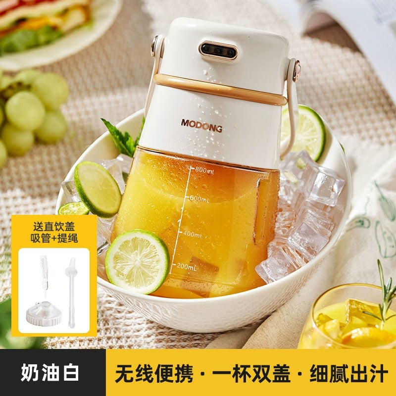 Mobile big belly cup ton ton cup wireless automatic double-head fried fruit juice machine sports crushed ice stirring juicing bucket