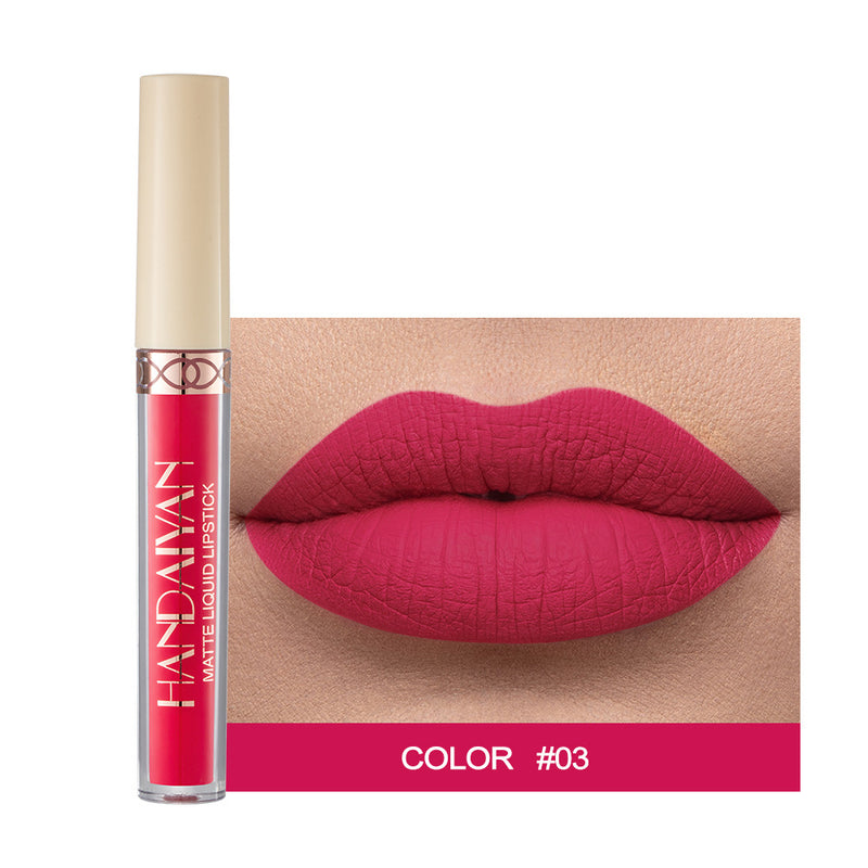 Cross-border Hot Sale HANDAIYAN Matte Matte Velvet 12 Colors Lip Gloss Liquid Lipstick Lip Glaze Wholesale