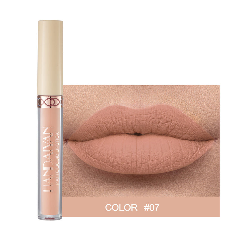 Cross-border Hot Sale HANDAIYAN Matte Matte Velvet 12 Colors Lip Gloss Liquid Lipstick Lip Glaze Wholesale