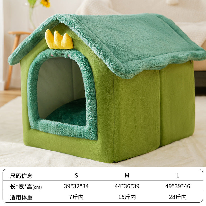 New cat nest rabbit door curtain four-season universal dog kennel for small and medium-sized dogs closed removable and washable dog bed pet kennel mat