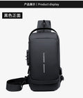 Combination lock anti-theft chest bag men's casual sports messenger bag wholesale trendy men's shoulder messenger bag motorcycle bag waterproof