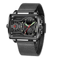 FOXBOX/Lige cross-border exclusive for men's quartz electronic dual-display watch multi-functional waterproof luminous watch